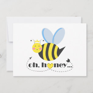 Oh Honey Valentines queen Bee character with tiara Holiday Card