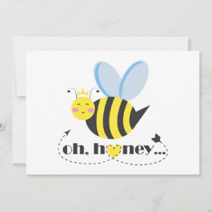 Oh Honey Valentines queen Bee character with tiara Holiday Card