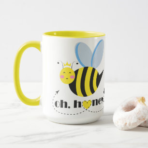 Oh Honey Valentines queen Bee character with tiara Mug