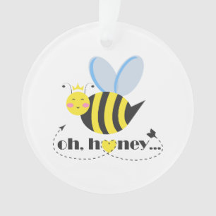Oh Honey Valentines queen Bee character with tiara Ornament
