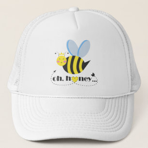 Oh Honey Valentines queen Bee character with tiara Trucker Hat