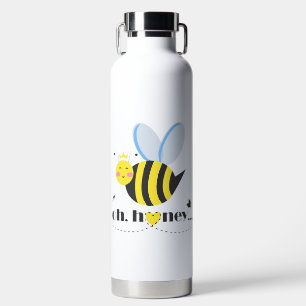 Oh Honey Valentines queen Bee character with tiara Water Bottle