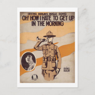 Oh! How I Hate To Get Up In The Morning Songbook C Postcard