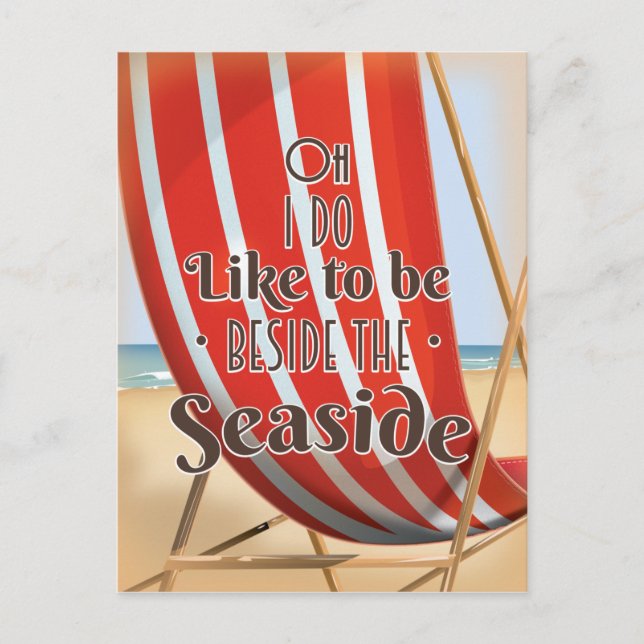 Oh i do like to be beside the seaside postcard (Front)