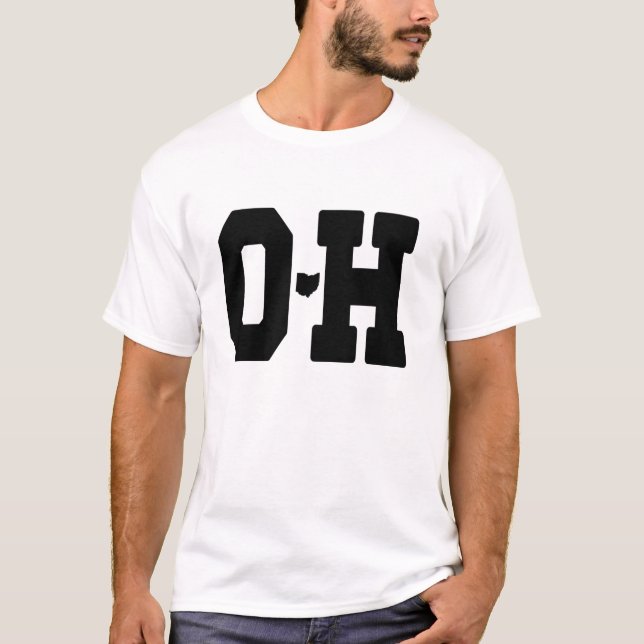 OH IO Ohio T-Shirt - Black (Front)