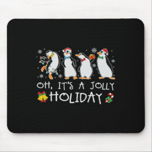 Oh It's A Jolly Holiday Christmas Penguin Xmas Pen Mouse Pad