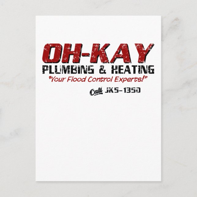 OH-KAY Plumbing & Heating (Distressed) Postcard (Front)