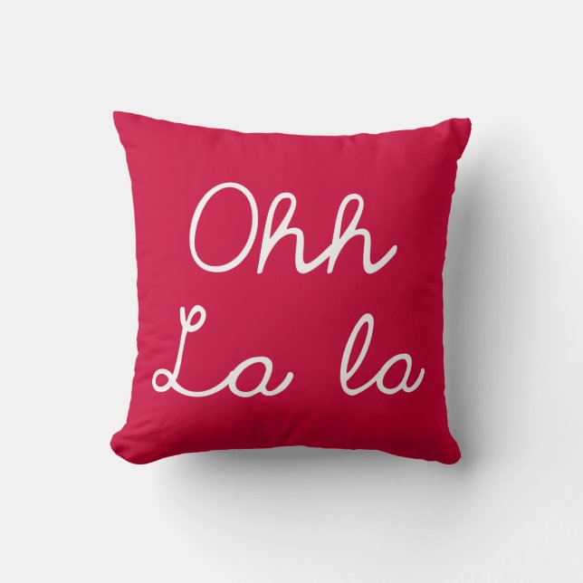 Oh La La - Cherry Pink Cushion (Front)