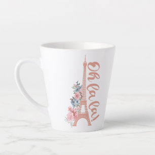 Oh La La - Eiffel Tower Paris France Latte Mug