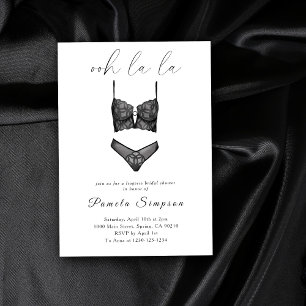 Oh la la Lingerie Bridal Shower Lace Bra Invitation