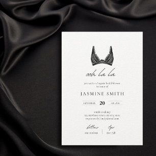Oh la la Lingerie Bridal Shower Minimalist Modern Invitation