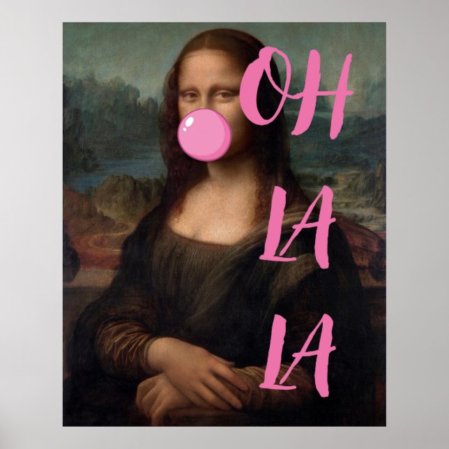 OH LA LA Mona Lisa Altered Art Poster (Front)