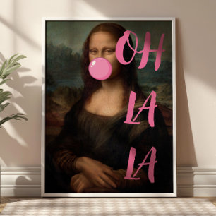 OH LA LA Mona Lisa Altered Art Poster