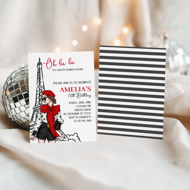 Oh la la Paris Birthday Invitation (Creator Uploaded)