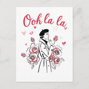 Oh La La Paris Girl – Romantic French Aesthetic Postcard
