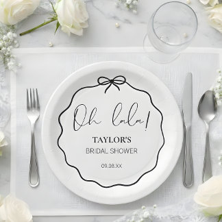 Oh Lala! | Modern Minimalist Bridal Shower  Paper Plate