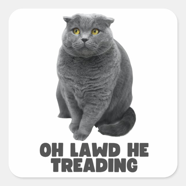 Oh Lawd He Treading Square Sticker (Front)