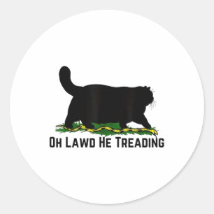 Oh Lawd He Treading Vote Harris Waltz 2024 Kamala  Classic Round Sticker