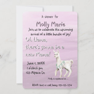 Oh llama Mama Baby Shower Invitation