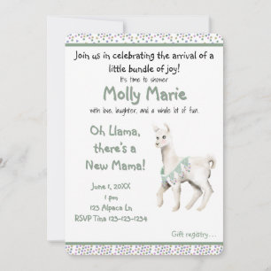 Oh llama Mama Baby Shower Invitation