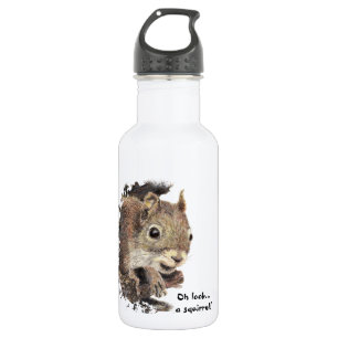 Oh look... a squirrel! Attention Humour 532 Ml Water Bottle