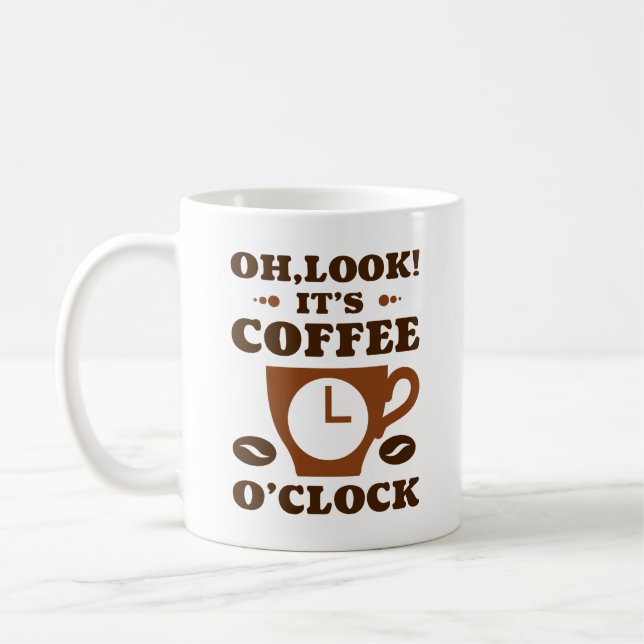 Oh Look! It’s Coffee O’Clock Mug (Left)