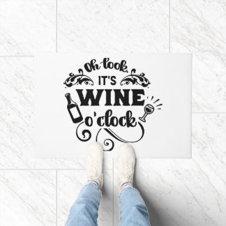 Oh Look, It's Wine O'clock" Fun T-Shirt Doormat