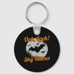 Oh Look Sky Kittens Bat Halloween Bats Key Ring