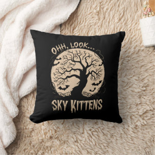Oh Look Sky Kittens Halloween Funny Bats Lover Cushion