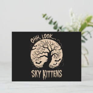 Oh Look Sky Kittens Halloween Funny Bats Lover Invitation