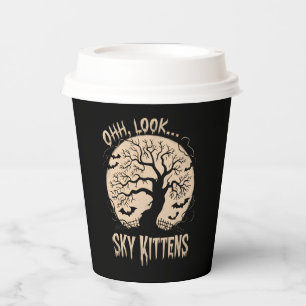 Oh Look Sky Kittens Halloween Funny Bats Lover Paper Cups