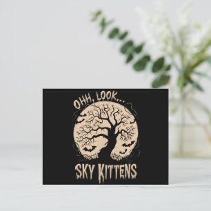 Oh Look Sky Kittens Halloween Funny Bats Lover Postcard