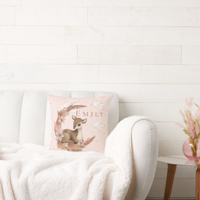 Oh, lovely Deer & Clouds Stars Nursery Throw Pillo Cushion (Couch)