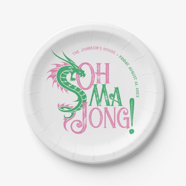 Oh Mah Jong! | Mah-Jongg Paper Plate (Front)