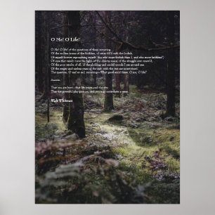 Oh Me! Oh Life! Walt Whitman Poem Wooded Path 3 Poster