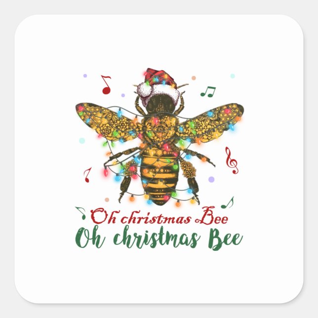 Oh Merry Christmas Bee Gifts Square Sticker (Front)