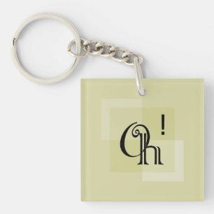 Oh! Modern Expressive Typography Square Key Ring