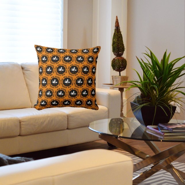 Oh My Coffee Funny Cat Gold Cushion (Creator Uploaded)