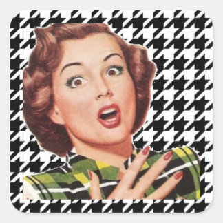 "OH, MY!" Fifties Housewife Houndstooth Stickers