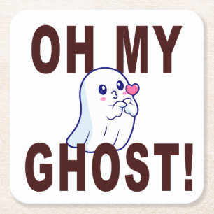 Oh My Ghost! Square Paper Coaster
