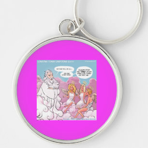 Oh My God (OMG) Angels Text Funny Key Ring