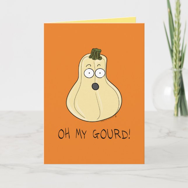 Oh My Gourd Fall Halloween Greeting Card (Front)