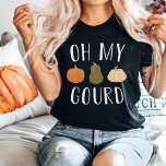 Oh My Gourd Fall Pumpkin T-Shirt<br><div class="desc">Show your love for fall with this funny design featuring the play on words "oh my gourd" with three colourful autumn pumpkin illustrations.</div>