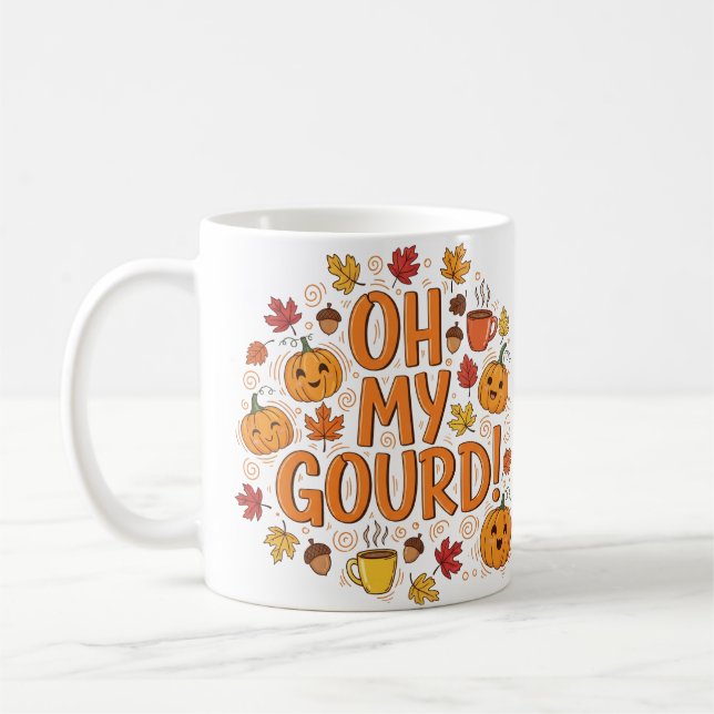 Oh My Gourd – Funny Autumn Coffee Mug (Left)