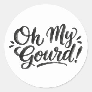 Oh My Gourd Halloween Humour Modern Funny Pun Classic Round Sticker