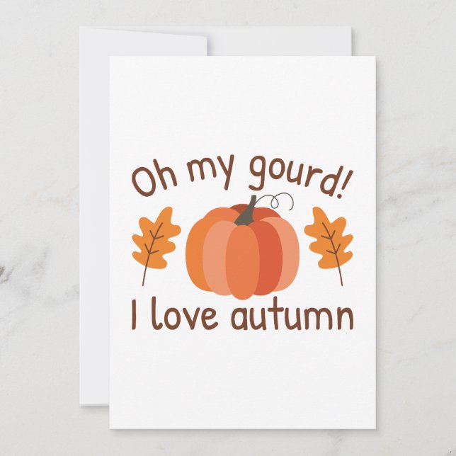 Oh My Gourd I Love Autumn Thank You Card (Front)