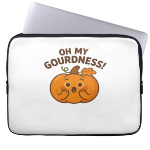 Oh My Gourdness! – Surprised Pumpkin Kawaii Art Cl Laptop Sleeve