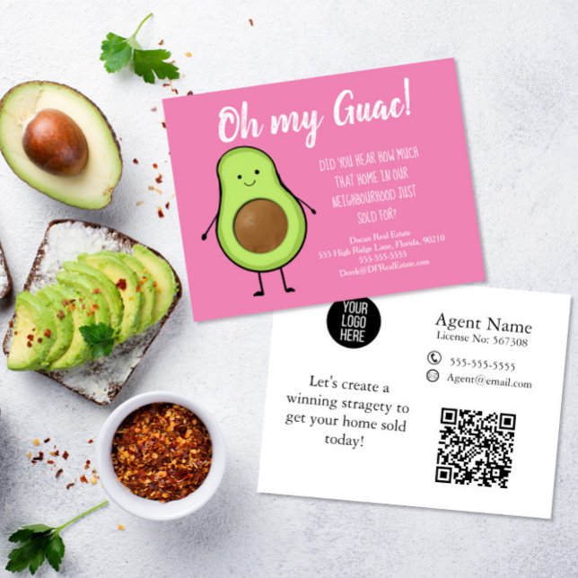 Oh My Guac Realtor Postcard avocado (Creator Uploaded)