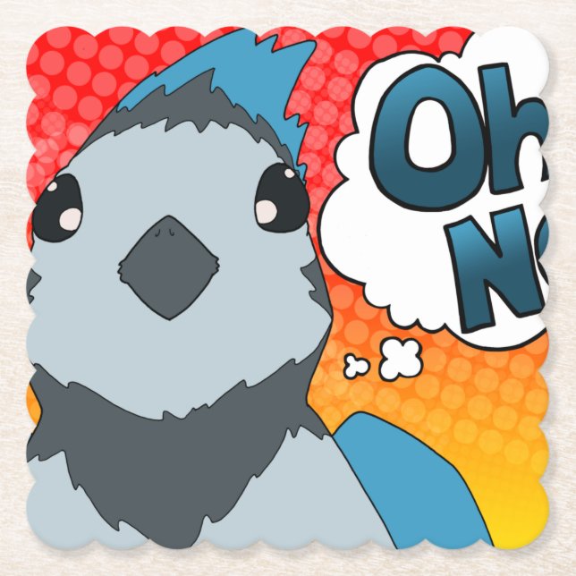 Oh No Bird Paper Coaster (Front)