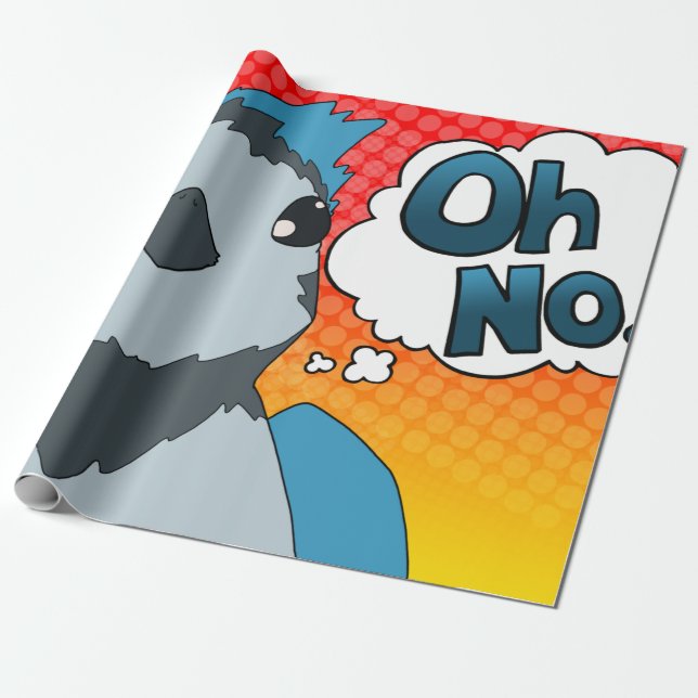 Oh No Bird Wrapping Paper (Unrolled)